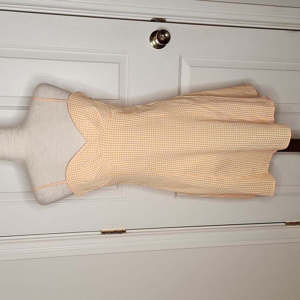 Forever 21 Orange and White Gingham Spaghetti Strap Mini Dress Size L NWT